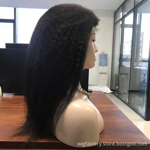straight kinky indian temple frontal hair wigs for indian women, hand made indian temple frontal wigs